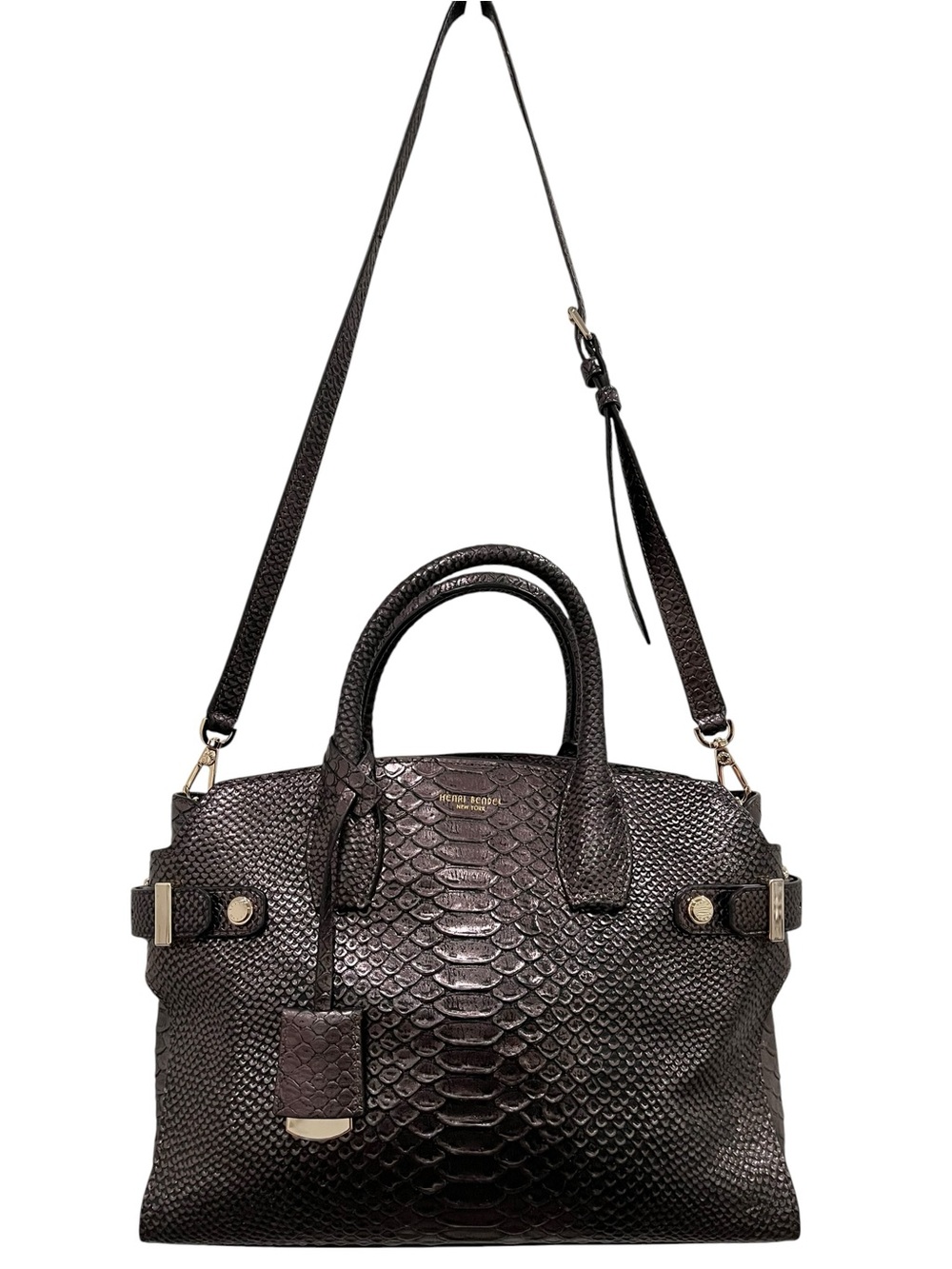 Henri Bendel Carlyle Snakeskin Satchel/Crossbody/Dusty NWT